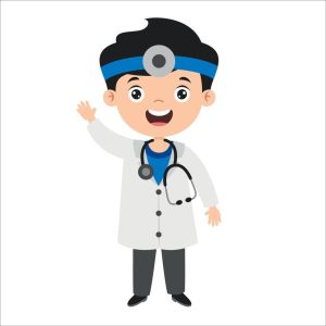 cartoon drawing of a doctor vector